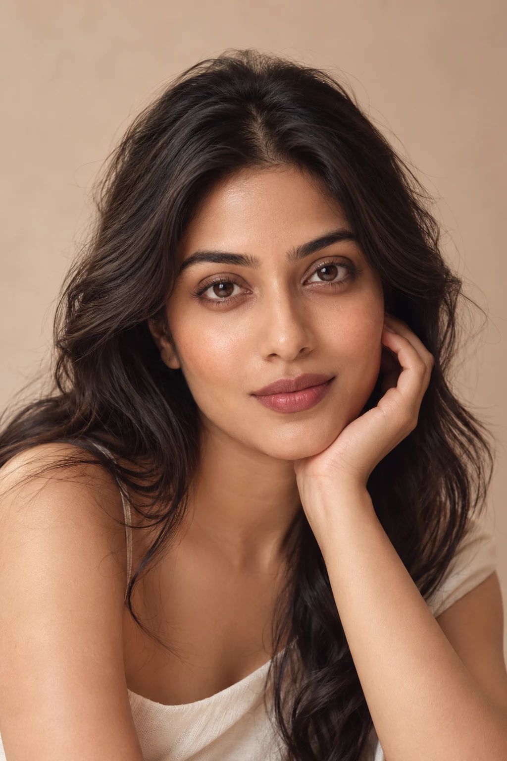 Editorial close-up portrait of an Indian woman